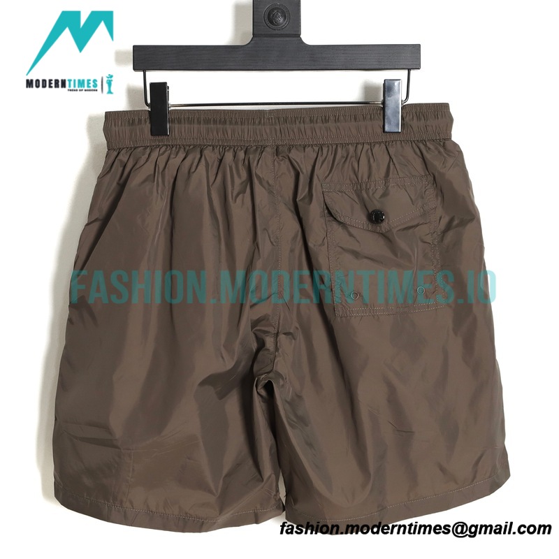 Moncler - White Leather Beach Shorts Pants Moncler - White Leather Beach Shorts Pants